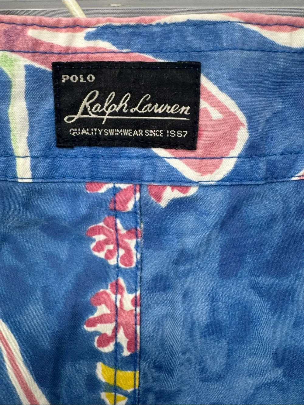 Vtg Polo Ralph Lauren Swim Trunks Men 34 Blue Aloha Beach Vacation Resort Surf